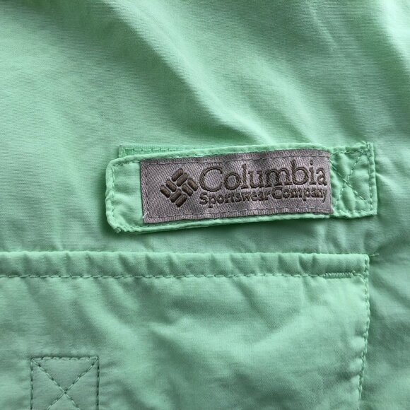 Columbia Mens PFG Fishing Shirt Size XXL Outdoors Activewear Green Short Sleeve - Picture 11 of 16